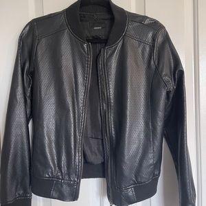 Faux leather bomber style jacket